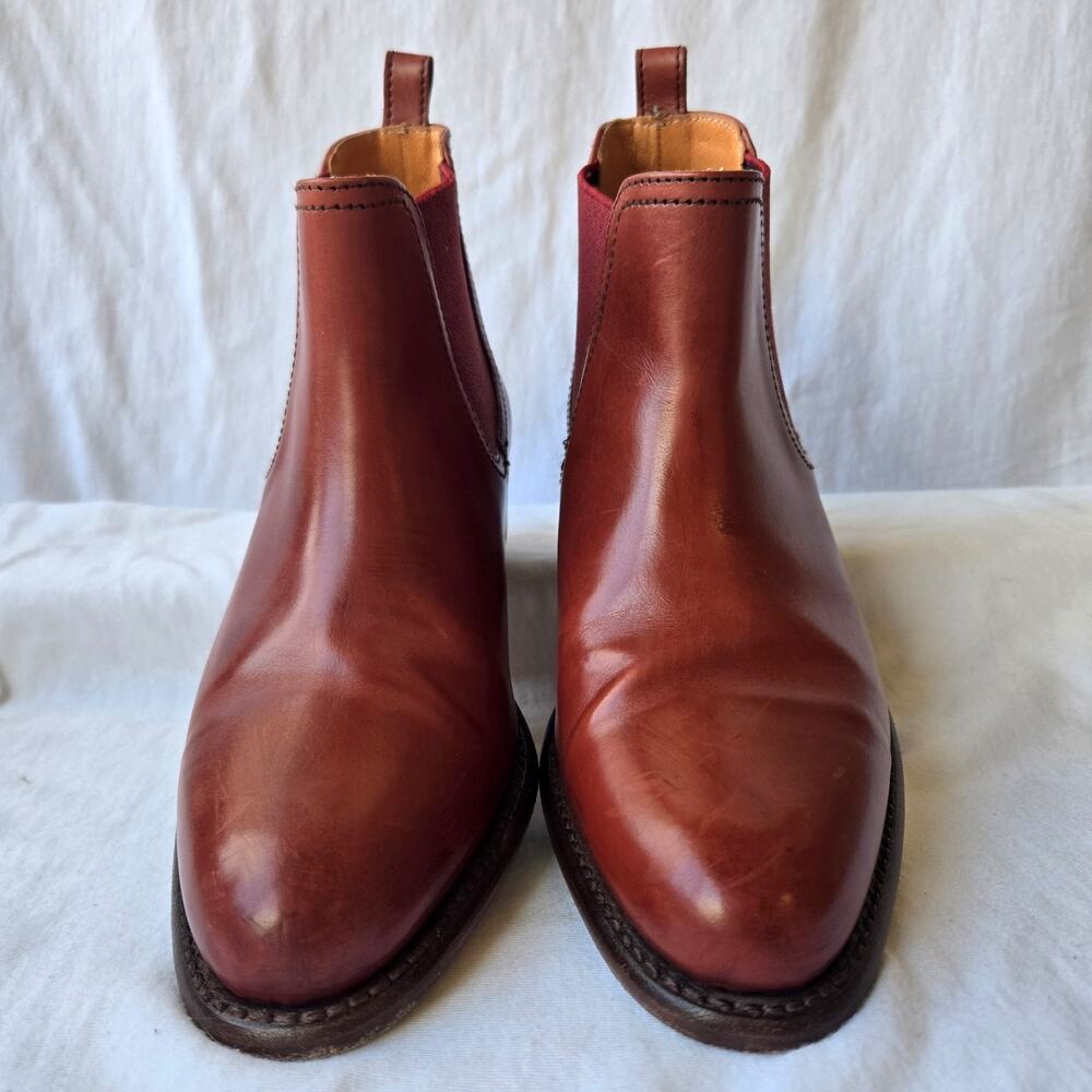 Frye Women's Leather Chelsea Ankle Boots Cognac Size 6 Made in Spain - Picture 2 of 9